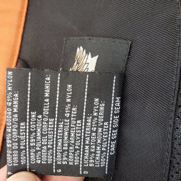 Harley-Davidson Women's Med Nylon & Mesh Black/Orange Motorcycle Riding Jacket - Picture 16 of 16